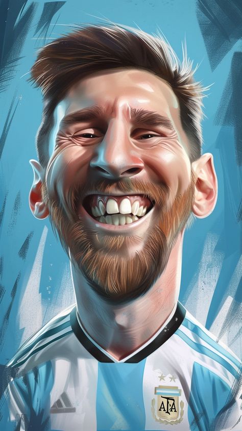 Messi Animated Wallpapers, Caricature Digital Art, Messi Animated, Messi Argentina Cartoon, Messi Funny, Messi Y Cristiano, Football Caricature, Messi Poster, Book Illustration Design