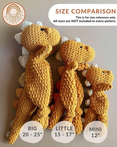 Crochet Dinosaur Patterns, Lovey Crochet, Lovey Pattern, Crochet Lovey, Confection Au Crochet, Crochet Dinosaur, Plushie Patterns, Haken Baby, Dinosaur Pattern