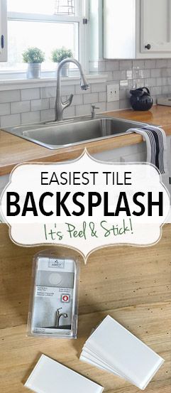 Can you believe a backsplash that looks this good can be peel and stick? It's easy to install and looks fantastic! Kitchen Backsplash Peel And Stick, Easy Backsplash, Easy Tile, Stick Tile Backsplash, Peel And Stick Tile, Up House, Kitchen Redo, Decoration Inspiration, Stick On Tiles