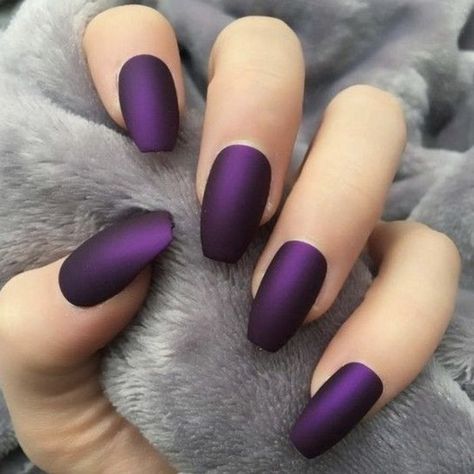 Fall/Winter 2019 Nail Ideas | Manicure lookbook for all styles ~ Unghie Sfumate, Purple Nail Art, Matte Nail Polish, Fall Nail Art Designs, Matte Nails Design, Purple Nail, Super Nails, Winter Nail Designs, Ideas Nails