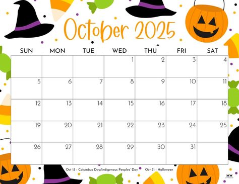 Choose from 107 October 2025 calendars to plan out and fully enjoy everything fall has to offer including Halloween! Print from home! 100% FREE! Fillable Calendar, Halloween Calendar, Scrape Booking, Everything Fall, October Calendar, Monthly Planner Template, Indigenous Peoples Day, Calendar Download, Alphabet Activities Preschool