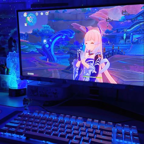 Study Desk Decor, Video Game Room Design, Open World, Gaming Room Setup, Aesthetic Japan, Cute Room Ideas, Gamer Room, Video Game Room, Pc Setup