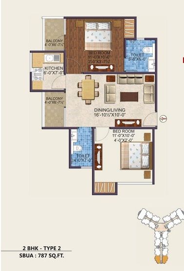 Enjoy your family life in 2BHK Flat of #UmaAangan. Take a look at the specifications>>> http://bit.ly/1tMSnLA 2bhk Flat Plan, 2bhk Plan, Flat Plan, 30x40 House Plans, Front Wall Design, Duplex Plans, Architecture Design Drawing, Front Wall, Apartment Plans