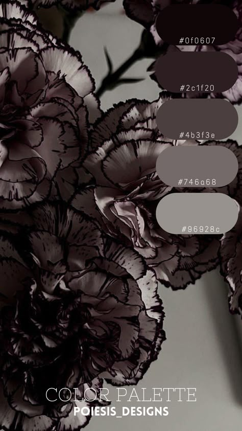 Dark Moody Palette, Emo Color Pallete, Purple Coordinating Colors, Cool Toned Colour Palette, Colour Pallette Moodboard, Dark Whimsical Color Palette, Fallen Angel Color Palette, Punk Colors Palette, Dreamy Color Palette Dark