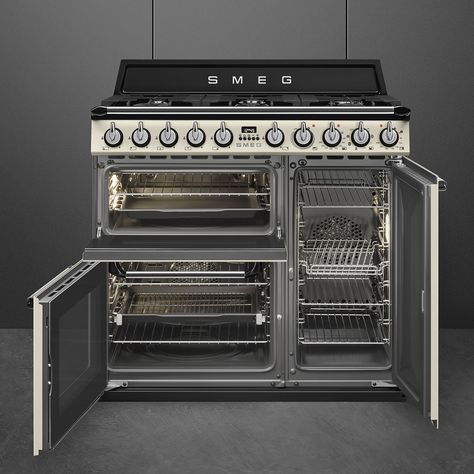 Smeg Cooker with Gas Hob 90x60 cm TR93P Smeg Cooker, Smeg Range, Undercounter Freezer, Small Grill, Small Batch Baking, Dual Fuel Range Cookers, Gas Hob, Roast Dinner, Range Cooker