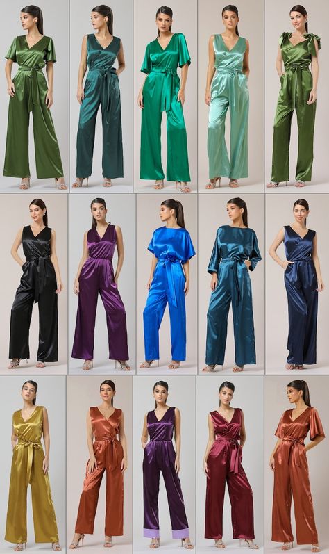 Wedding Jumpsuit Bridesmaid, Wide Leg Jumpsuit Formal, Jumpsuit Bridesmaid, Jumpsuit Satin, Turquoise Jumpsuit, Jumpsuit Formal, Bridesmaid Jumpsuit, Cocktail Jumpsuit, Bridesmaids Jumpsuits