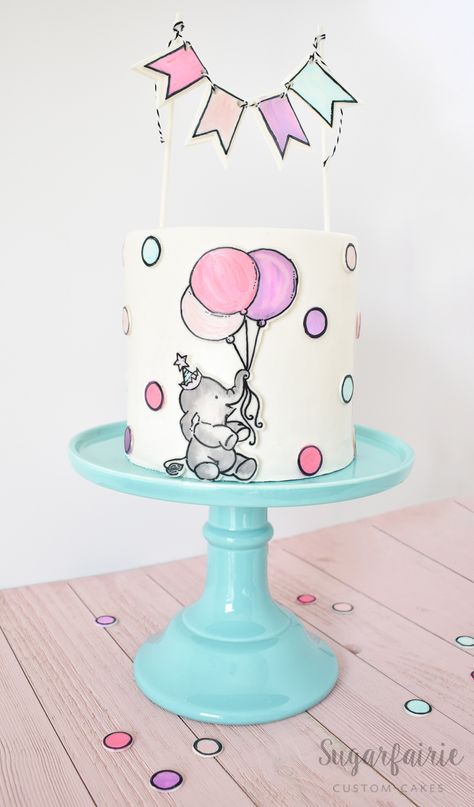 Elephant Cake Ideas Birthdays, Elephant Cake Design, Elephant Cake Birthday, Elephant Cake Ideas, Cute Elephant Cake, Bday Cakes For Girls, Cartoon Cake Design, Elephant Birthday Cake, Birthday Cakes For Adults