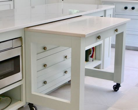 Cabinet And Dining Table, Galley Kitchen Remodel Floor Plans, Kitchen Cabinet Table, Pull Out Craft Table, Pull Out Sewing Table, Kitchen Living Room Designs Ideas, Pullout Table From Cabinet, Slide Out Countertop, Dishwasher Small Kitchen