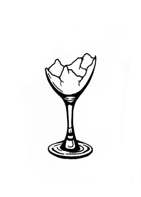 Broken Glass Tatoos Ideas, Broken Wine Glass Sketch, Wine Glass Drawing, Wine Glass Tattoo, Tattoo 2024, Broken Bottle, Hand Tattoos For Guys, Tattoo Stencils, Art Drawings Sketches Simple