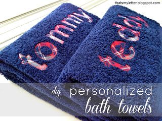 Poolside Ideas, Applique Towels, Embroidered Bath Towels, Personalized Bath Towels, Swimming Party, Diy Towels, Sewing Machine Embroidery, Old Towels, Towel Crafts