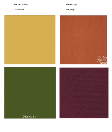 Mustard Wedding Decor, Expensive Colors, Mustard Color Scheme, Burgundy Bedroom, Olive Green Bedrooms, Burgundy Background Aesthetic, Burgundy Colour Palette, Olive Green Paints, Orange Color Palettes