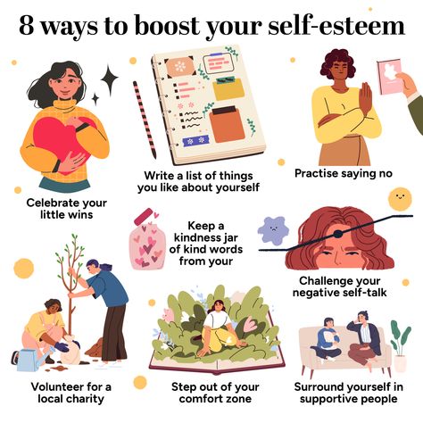 You are an incredible human, but it's about time you believed it for yourself. We share eight tiny self-esteem boosters to get you started 🌟 How To Boost Self Esteem, Self Esteem Boosters, How To Improve Self Esteem, Boost Self Esteem, How To Build Self Esteem, Coping Toolbox, Self Esteem Affirmations, Healthy Coping Skills, Self Help Skills