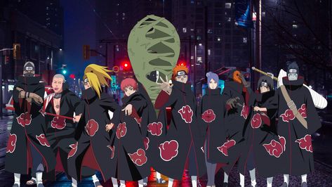 Team Akatsuki - Street Akatsuki Landscape, Team Akatsuki, Anime Akatsuki, Cartoon Jokes, Anime Demon, Good News, Naruto, Geek Stuff, Anime