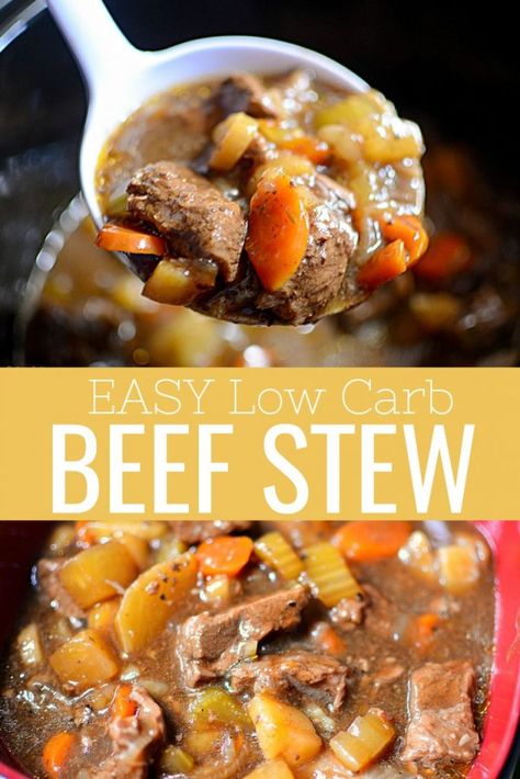 Crockpot Low Carb, Low Carb Beef Stew, Low Carb Crock Pot Recipes, Easy Beef Stew, Keto Crockpot Recipes, Low Carb Diets, Slow Cooker Recipes Healthy, Low Carb Breakfast Recipes, Crockpot Beef