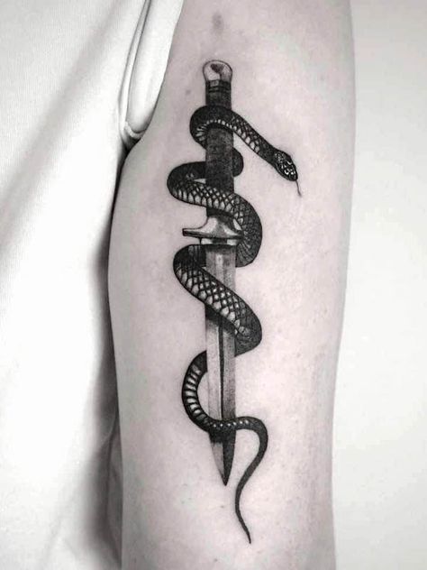 69 Striking Dagger Tattoos With Meaning Snake And Dagger Tattoo, Snake Tattoo Meaning, Trident Tattoo, Trishul Tattoo Designs, Tattoo Snake, Shiva Tattoo Design, Snake Tattoo Design, Shiva Tattoo, Dagger Tattoo