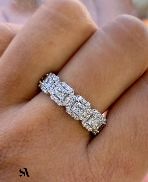 Princess cut wedding band