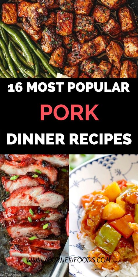 Pork Chop Uses, Pork Main Dishes For Dinner, Pork Based Meals, Delicious Pork Recipes, Clean Pork Recipes, Main Dishes For Dinner Pork, Beef Pork Recipes, Pork Weeknight Dinner, Dinner Ideas With Pork Loin