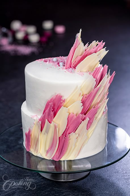 Brushstroke Cake, Feather Cake, Simple Cake Designs, Chocolate Cake Decoration, Cake Decorating Designs, Caramel Recipes, Chocolate Decorations, Yurt, Cake Decorating Tips