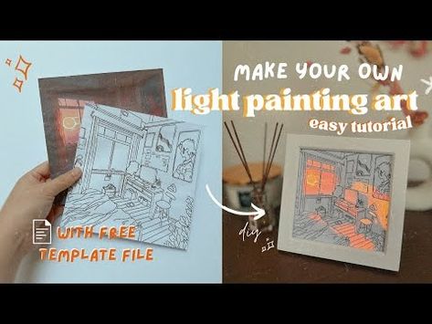 How to make Light Painting | Light up painting tutorial - light shadow box - YouTube Light Painting Template, Light Up Art, Light Up Canvas, Up Painting, Shadow Painting, Birthday Lights, Diy Shadow Box, Painting Light, Diy Photo Frames