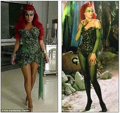 Kim Kardashian poison ivy - Funtuna Poison Ivy Halloween Costume Diy, Poison Ivy Fancy Dress, Poison Ivy Costume Diy, Green Pantyhose, Poison Ivy Costume Ideas, Ivy Halloween Costume, Poison Ivy Halloween, Poison Ivy Halloween Costume, Batman Costume Diy