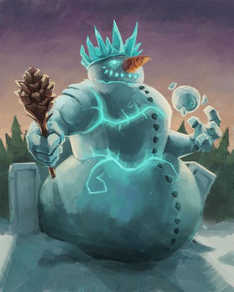 Snowman Concept Art, Dnd Christmas Characters, Christmas Fantasy Art, Dnd Christmas, The Nightmare Before Christmas Halloween, Astral Express, Fantasy Christmas, Christmas Poses, Snow Illustration