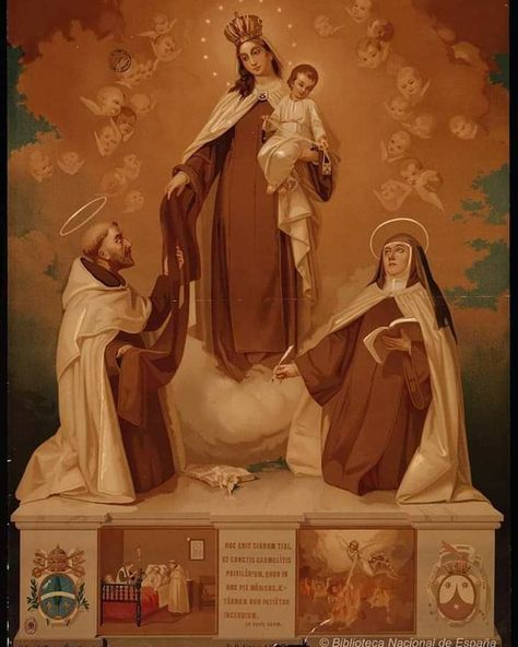 Our Lady Of Carmel, St John Of The Cross, Carmelite Saints, Dominican Order, John Of The Cross, Roman Catholic Art, Brown Scapular, St Teresa Of Avila, Teresa Of Avila