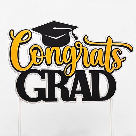 Graduation Cake Topper - Congrats Grad Congrats Cake Topper, Simple Graduation Cakes, Graduation Cake Topper, 3d Cake Toppers, Graduation Cake Toppers, Kids Graduation, Birthday Cake Topper Printable, Graduation Cake, Congrats Grad