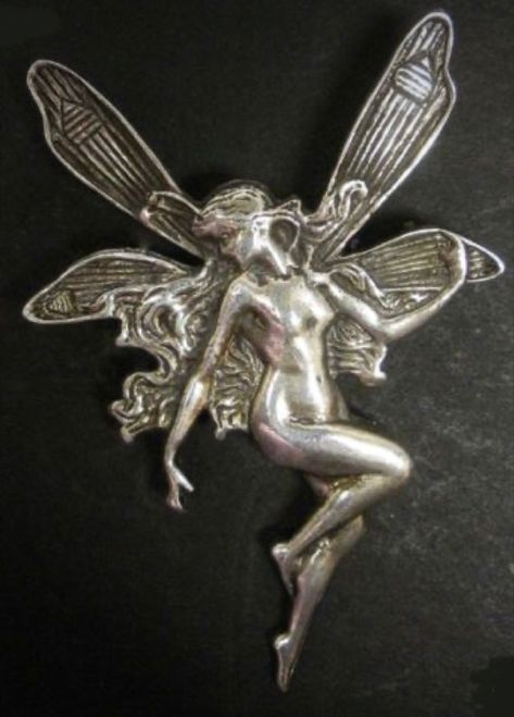 Art Nouveau Silver Brooch, Dragonfly Art Nouveau, Art Nouveau Fairy, Fairy Brooch, Fairy Butterfly, Relief Art, Nouveau Jewelry, Dragonfly Art, Art Nouveau Jewelry