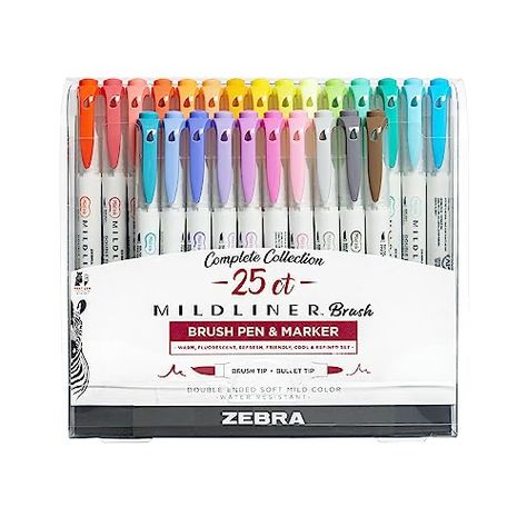 Mildliner Highlighters, Zebra Mildliner, Technical Pen, Highlighter Set, Business Colors, Paper Mate, Ink Brush, Pencil Writing, Calligraphy Pens