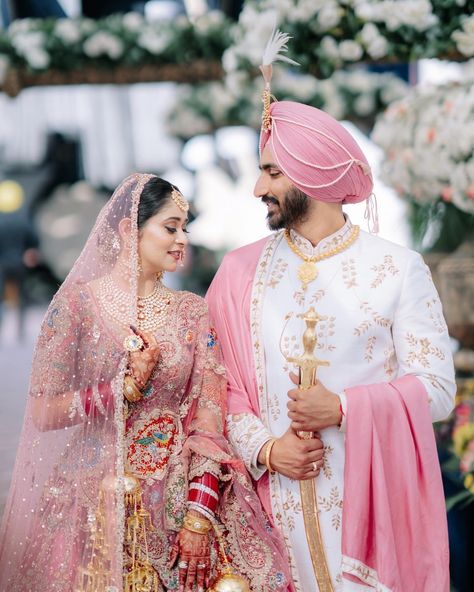 Royal Sherwani For Groom, Punjabi Wedding Couple, Pink Veil, Hands Aesthetic, Renewal Wedding, Sherwani Groom, Bff Hands Aesthetic, Wedding Renewal Vows, Wedding Couple Poses Photography