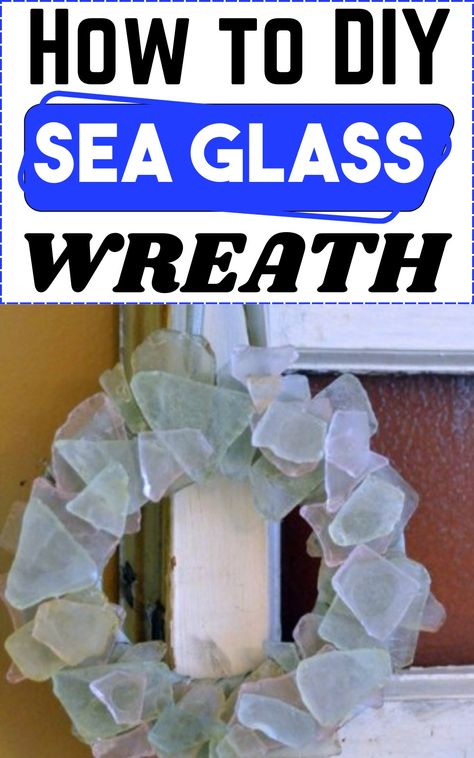 Sea Glass Wreath Diy, Seaglass Wreath, Beach Glass Wreath, Sea Glass Wreath, Glass Crafts Diy, Sea Glass Diy, Glass Wreath, Sea Glass Art Diy, Sea Glass Art Projects