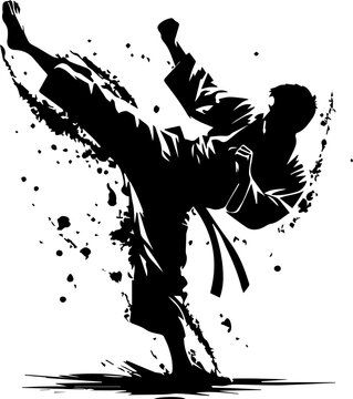 Kyokushin Tattoo, Martial Arts Tattoo Ideas, Kickboxing Wallpaper, Taekwondo Drawing, Karate Illustration, Karate Wallpaper, Karate Images, Jka Karate, Martial Arts Tattoos