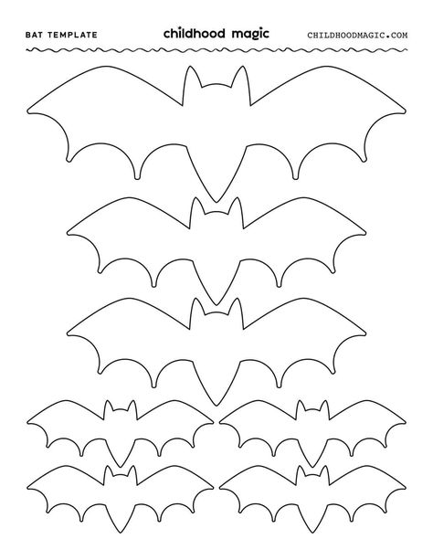 Bat Template - Childhood Magic Wings Template, Bats For Halloween, Bat Printable, Ghost Template, Paper Bats, Bat Template, Bat Coloring Pages, Template Free Printable, Paper Bat