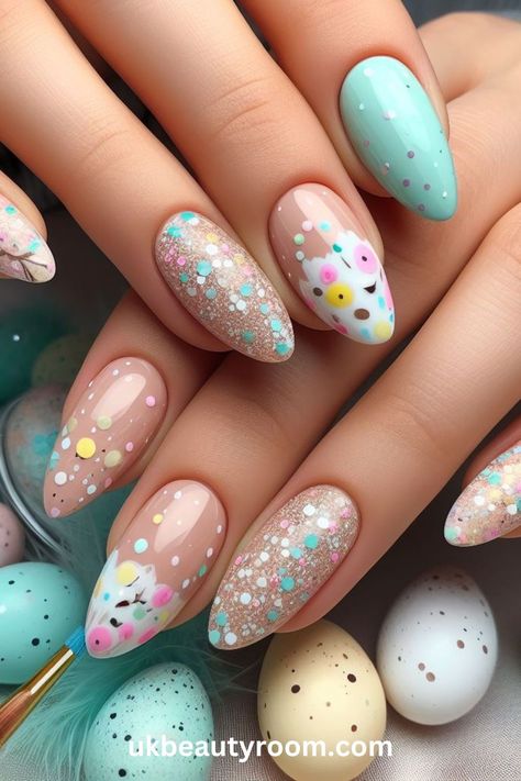 Step into the Easter vibe with these 21 fantastic nail designs! Whether it’s adorable bunnies or vibrant eggs, we’ve got you covered to make your nails pop! Spring, pretty pastel color, easy, natural, cute, simple, gel, acrylic, dip, for short nails, coffin, short, almond shape, long Pastel Nail Art, Pink Nail Art Designs, Simple Spring Nails, April Nails, Easter Nail, Easter Nail Designs, Easter Nail Art, Spring Nail Designs, Cute Spring Nails