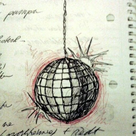 Drawing Spheres Sketch, Mirror Ball Drawing, Disco Ball Sketch, Disco Ball Cartoon, Disco Ball Doodle, Mirrorball Drawing, Disco Ball Drawing, Globe Drawing, Sketchbook Page Ideas