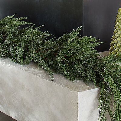 The Best Faux Greenery and Garland – Danielle Moss Cypress Garland, Christmas Stairs, Pine Garland, Home Decor Crate, Magnolia Leaves, Christmas Tree Garland, Clear Glass Jars, Tree Garland, Holiday Centerpieces