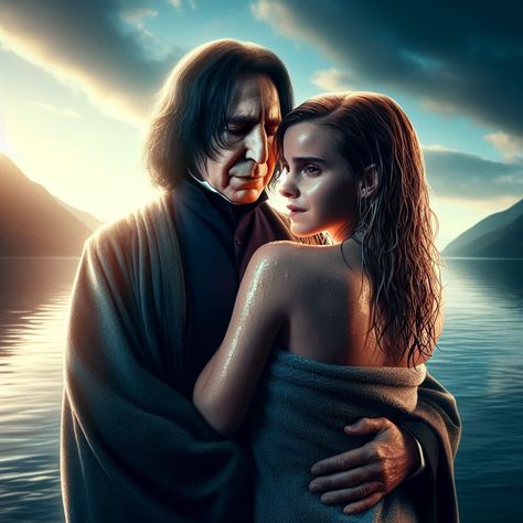 Severus Snape Kiss, Hermione Ship, Harry And Hermione Kiss, Harry Potter Kiss, Severus Snape Hermione Granger, Wall E Movie, Snape And Hermione, Harry And Hermione, Severus Rogue