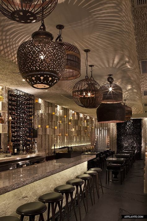 Fall in love with these mid-century lighting designs you'll love | www.lightingstores.eu #lightingideas #lightingdesign #midcenturylighting #lightingstores Interior Restaurant, Lights Hanging, Bar Interior Design, Hotel Lounge, Moroccan Lamp, Restaurant Lighting, Hermosa Beach, Arabic Design, Bar Interior