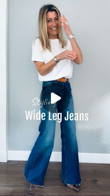 Wide Leg Raw Hem Jeans Outfit, Abi Loves Style, High Waisted Wide Leg Jeans Outfit Chic, Wide Leg Jeans With Heels, Wide Leg High Waist Jeans Outfit, Wide Leg Jeans Work Outfit, High Waist Wide Leg Jeans Outfit, Wide Leg Jeans With Boots, Jeans Wide Leg Outfits