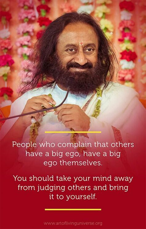 #srisri Guruji Quotes, Art Of Living Foundation, Ravi Shankar, Wise Sayings, Sri Sri, Judging Others, Higher Consciousness, Spiritual Path, Sweet Words