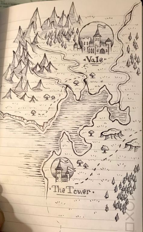 Drawing Ideas Fantasy Sketch, Drawing Ideas Trees, Rice Map Drawing, Sketch Castle, Rice Map, Fantasy Map Drawing Ideas, Fantasy Map Ideas, Fantasy Map Drawing, Map Drawing Ideas