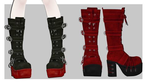 Alt Sims, Sims4 Outfits, Sims4 Shoes, Ts4 Shoes, Sims Shoes, Sims 4 Cc Goth, Emo Boots, Sims 4 Male Clothes, Spy Girl