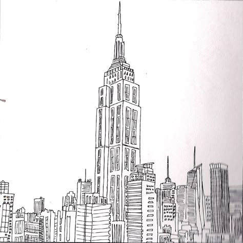 Secret New York Zoe de Las Cases Nyc Drawing Simple, New York Sketch Easy, Nyc Drawing, New York Drawing, New York Buildings, Building Sketch, Nyc Art, Gcse Art, Sketches Easy