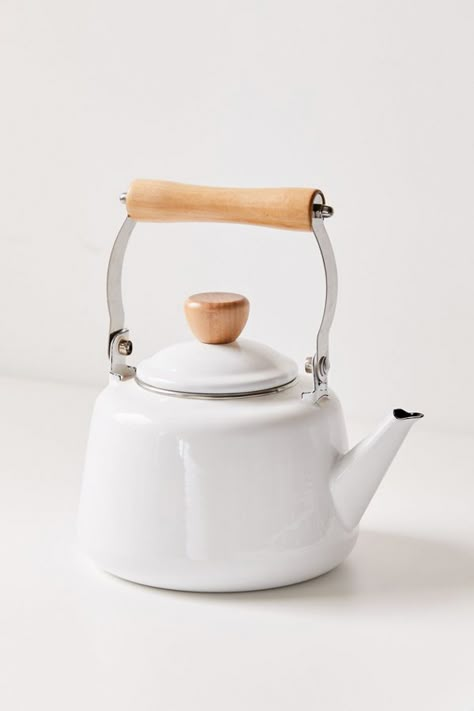 Enamel Tea Kettle | Urban Outfitters Cookware Photography, Assiette Design, Outdoor Kitchen Appliances, Glass And Aluminium, Tea Maker, Cast Iron Cookware, Kitchen Area, Tea Kettle, Kitchen Sets