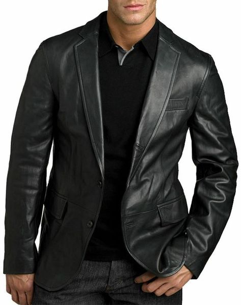 super amazing quality...sooo satisfied..coming back for me on the course of the month Men Black Blazer, Men's Leather Jackets, Waist Jacket, Best Leather, Lambskin Leather Jacket, Stylish Coat, Men's Leather Jacket, Leather Skin, Leather Blazer