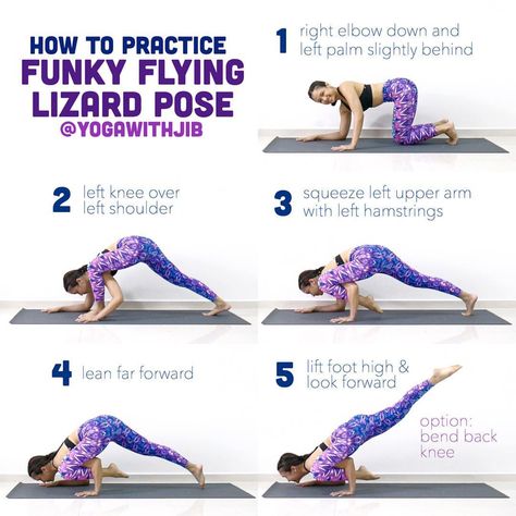 #howtoyogawithjib The first time I tried this pose I made a mistake by wrapping the leg around the upper arm too high up toward the… Flying Lizard, Yoga Teaching, Arm Balance, Fitness Hacks, Yoga Ashtanga, Yoga Nature, Basic Yoga Poses, Different Types Of Yoga, Shoulder Stand