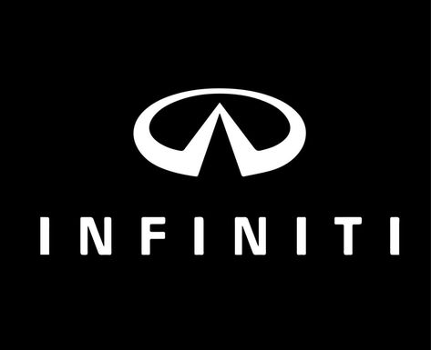 Infiniti Brand Logo Car Symbol With Name White Design Japan Automobile Vector Illustration With Black Background Car Symbol, Infinity Car, Infiniti Car, Logo Infinity, Car Symbols, Infinity Logo, Logo Moodboard, Logo Car, Instagram Logo