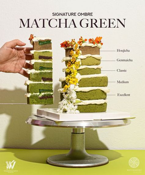 Whippin’licious by Chef Ploy on Instagram: "Specially whipped for all Matcha Lovers! 🍵💚 Introducing all new MATCHA GREEN SIGNATURE OMBRE that combines all the complex tastes of Matchazuki’s Japanese Matcha into a beautifully majestic multi-layered celebrate cake 🎂complemented by Italian butter cream and the sweet tastes of adzuki bean fillings 💗 In special collaboration with @matchazuki.th ,premium Japanese Matcha . . . . . . . 💜Pre-Order available now! 💜Delivery via Grab Express in Bangko Matcha Wedding Cake, Matcha Cake Decoration, Italian Butter, Double Layer Cake, Matcha Dessert, Matcha Cake, Adzuki Beans, Layered Desserts, Ombre Cake