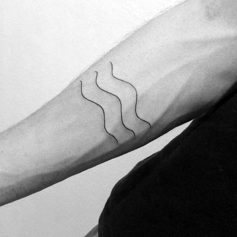 Three Lines Minimalistic Guys Simple Wave Inner Forearm Tattoo Forearm Water Tattoo, Tiny Tattoos Water, Waves Line Tattoo, Water Forearm Tattoo, Three Waves Tattoo, Water Minimalist Tattoo, Water Tattoo Simple, Water Tattoo Minimalist, Minimalist Water Tattoo