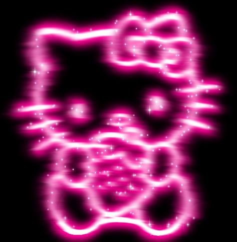 Hello Kitty Imagenes, Black Background, Hot Pink, Hello Kitty, Kitty, Neon, Stars, Pink, Black